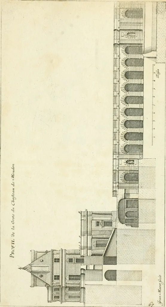 An illustration from Petit uvre d'architecture de Jean Marot, architecte et graveur, ou, Recueil des plans, elevations & coupes de divers anciens edifices de Paris, & de la sépulture des Valois, à S. Denis, avec diverses suites de tombeaux, epitaphes, chapelles, retables d'autels, tabernacles, portes cocheres & autres, &c. & plusieurs petits temples dans le goût antique, qui n'ont jamais paru, 1764, leaf 106