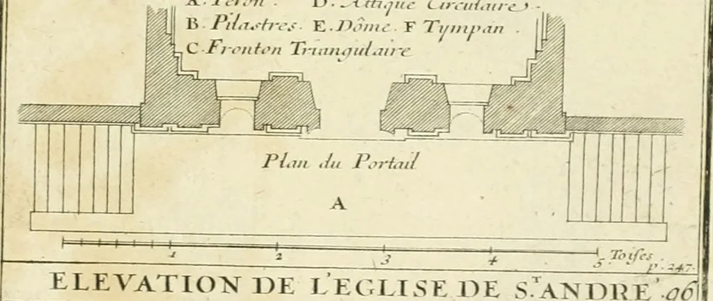 An illustration from Petit uvre d'architecture de Jean Marot, architecte et graveur, ou, Recueil des plans, elevations & coupes de divers anciens edifices de Paris, & de la sépulture des Valois, à S. Denis, avec diverses suites de tombeaux, epitaphes, chapelles, retables d'autels, tabernacles, portes cocheres & autres, &c. & plusieurs petits temples dans le goût antique, qui n'ont jamais paru, 1764, leaf 162