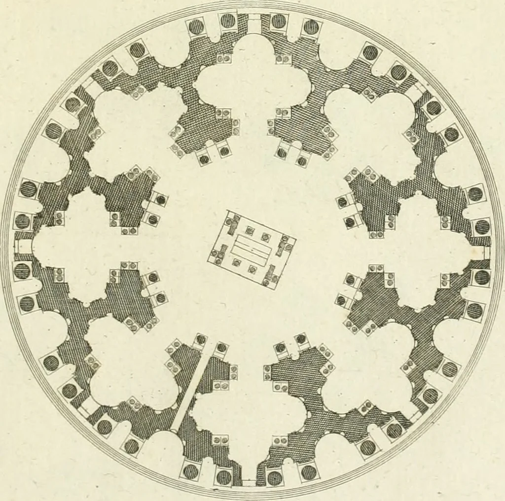 An illustration from Petit uvre d'architecture de Jean Marot, architecte et graveur, ou, Recueil des plans, elevations & coupes de divers anciens edifices de Paris, & de la sépulture des Valois, à S. Denis, avec diverses suites de tombeaux, epitaphes, chapelles, retables d'autels, tabernacles, portes cocheres & autres, &c. & plusieurs petits temples dans le goût antique, qui n'ont jamais paru, 1764, leaf 194
