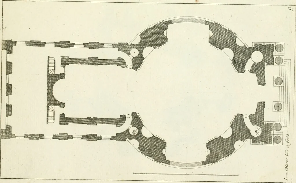 An illustration from Petit uvre d'architecture de Jean Marot, architecte et graveur, ou, Recueil des plans, elevations & coupes de divers anciens edifices de Paris, & de la sépulture des Valois, à S. Denis, avec diverses suites de tombeaux, epitaphes, chapelles, retables d'autels, tabernacles, portes cocheres & autres, &c. & plusieurs petits temples dans le goût antique, qui n'ont jamais paru, 1764, leaf 328