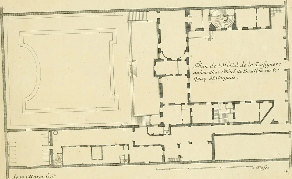 An illustration from Petit uvre d'architecture de Jean Marot, architecte et graveur, ou, Recueil des plans, elevations & coupes de divers anciens edifices de Paris, & de la sépulture des Valois, à S. Denis, avec diverses suites de tombeaux, epitaphes, chapelles, retables d'autels, tabernacles, portes cocheres & autres, &c. & plusieurs petits temples dans le goût antique, qui n'ont jamais paru, 1764, leaf 38