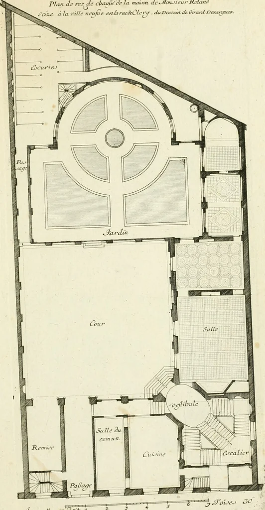 An illustration from Petit uvre d'architecture de Jean Marot, architecte et graveur, ou, Recueil des plans, elevations & coupes de divers anciens edifices de Paris, & de la sépulture des Valois, à S. Denis, avec diverses suites de tombeaux, epitaphes, chapelles, retables d'autels, tabernacles, portes cocheres & autres, &c. & plusieurs petits temples dans le goût antique, qui n'ont jamais paru, 1764, leaf 50