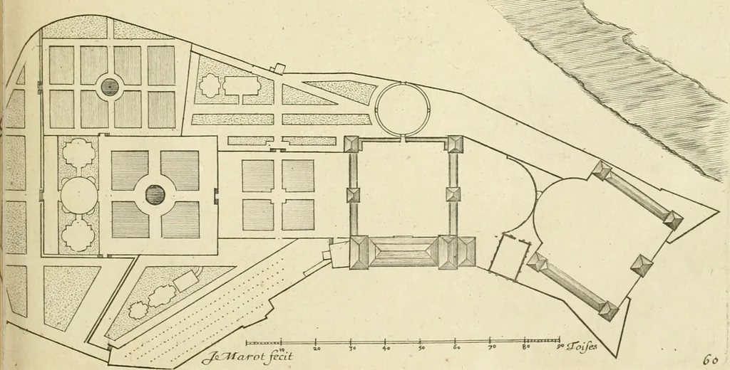 An illustration from Petit uvre d'architecture de Jean Marot, architecte et graveur, ou, Recueil des plans, elevations & coupes de divers anciens edifices de Paris, & de la sépulture des Valois, à S. Denis, avec diverses suites de tombeaux, epitaphes, chapelles, retables d'autels, tabernacles, portes cocheres & autres, &c. & plusieurs petits temples dans le goût antique, qui n'ont jamais paru, 1764, leaf 92