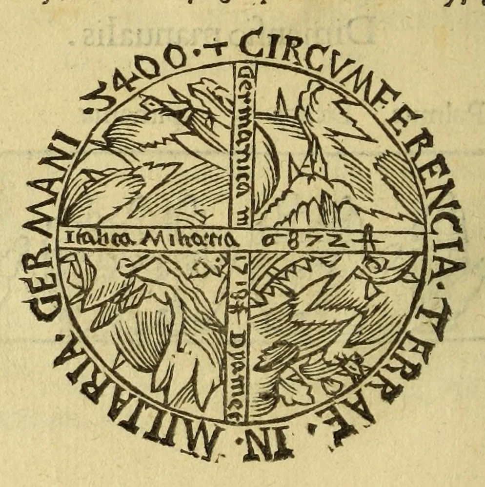 An illustration from Petri Apiani Cosmographia,, 1539, leaf 40