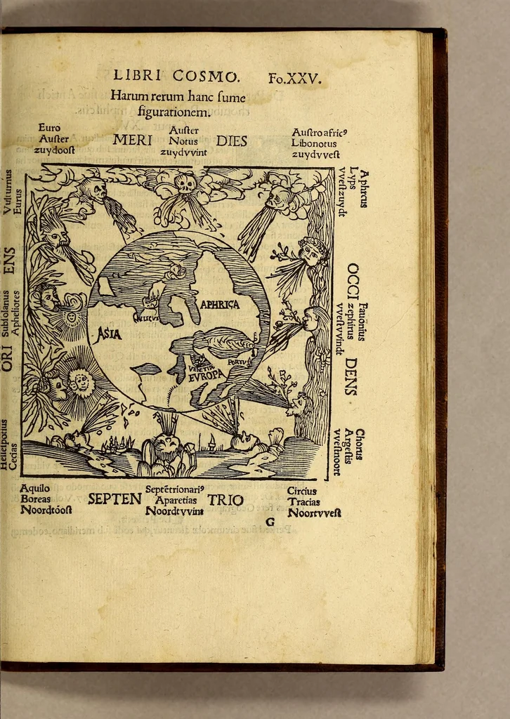 An illustration from Petri Apiani Cosmographia,, 1539, leaf 55