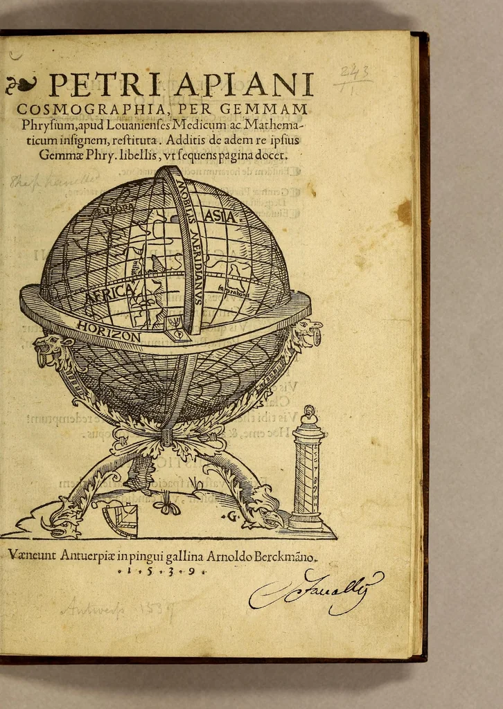 An illustration from Petri Apiani Cosmographia,, 1539, leaf 7