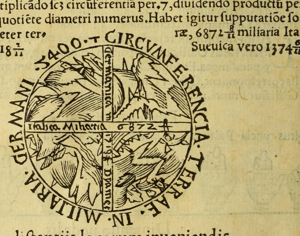 An illustration from Petri Apiani Cosmographia,, 1540, leaf 40