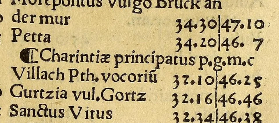 An illustration from Petri Apiani Cosmographia,, 1540, leaf 75