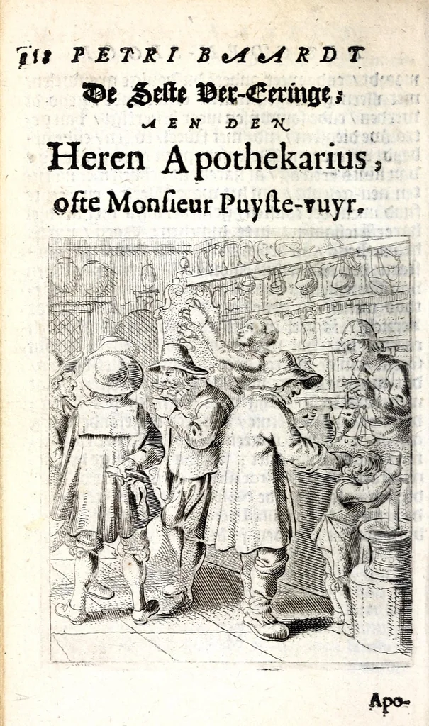 An illustration from Petri Baardt Devgden-spoor in de on-devghden des werelts aff-gebeeldt : op den regel, wat kennr [sic] kan de werelt niet, die door der menschen herte siet?, 1645, leaf 122