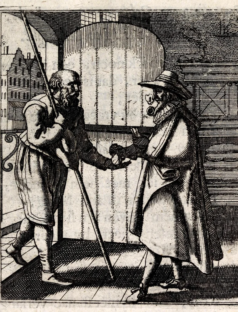 An illustration from Petri Baardt Devgden-spoor in de on-devghden des werelts aff-gebeeldt : op den regel, wat kennr [sic] kan de werelt niet, die door der menschen herte siet?, 1645, leaf 229