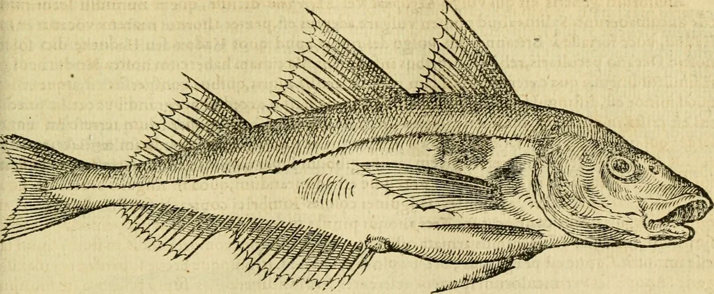 An illustration from Petri Bellonii Cenomani De aquatilibus, libri duo cum [epsilon, iota] conibus ad viuam ipsorum effigiem, quoad eius fieri potuit, expressis .., 1553, leaf 166
