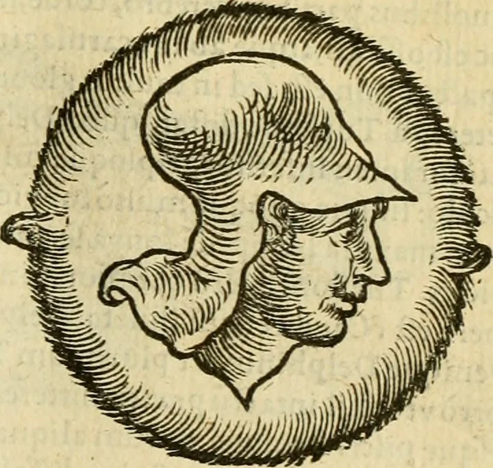 An illustration from Petri Bellonii Cenomani De aquatilibus, libri duo cum [epsilon, iota] conibus ad viuam ipsorum effigiem, quoad eius fieri potuit, expressis .., 1553, leaf 50