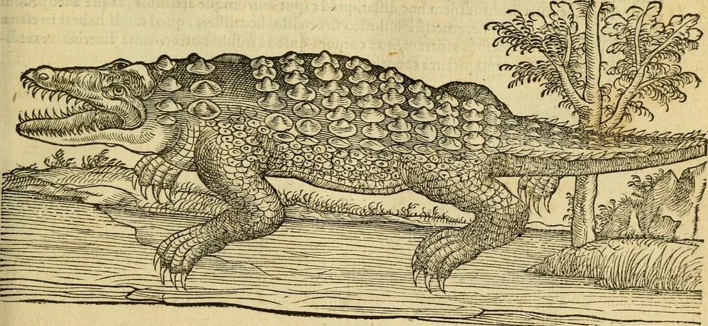 An illustration from Petri Bellonii Cenomani De aquatilibus, libri duo cum [epsilon, iota] conibus ad viuam ipsorum effigiem, quoad eius fieri potuit, expressis .., 1553, leaf 80