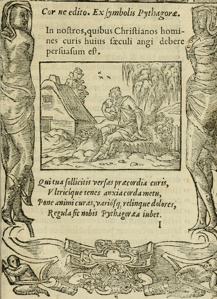 An illustration from Petri Costalii Pegma : cum narrationibus philosophicis, 1555, leaf 150
