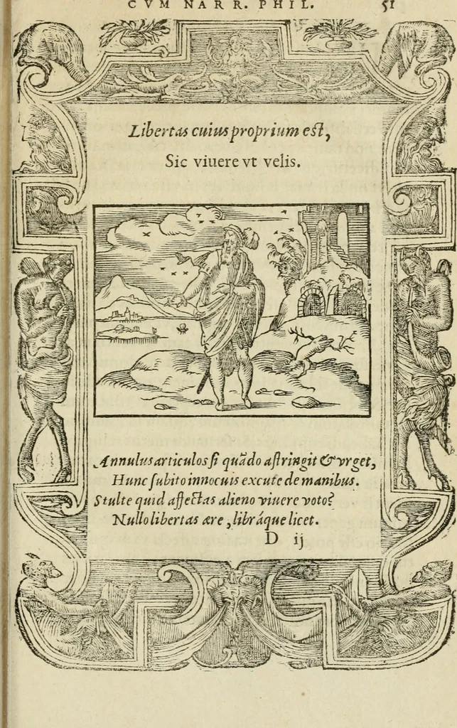 An illustration from Petri Costalii Pegma : cum narrationibus philosophicis, 1555, leaf 72