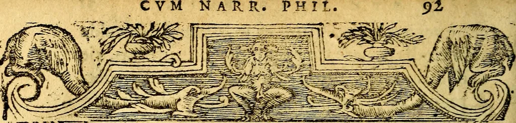 An illustration from Petri Costalij Pegma, : cum narrationibus philosophicis, 1555, leaf 113