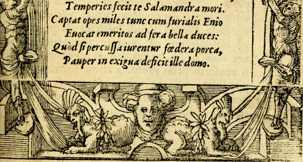 An illustration from Petri Costalij Pegma, : cum narrationibus philosophicis, 1555, leaf 116