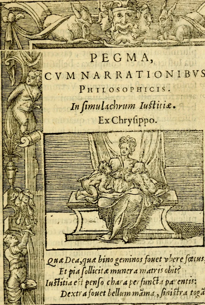 An illustration from Petri Costalij Pegma, : cum narrationibus philosophicis, 1555, leaf 12
