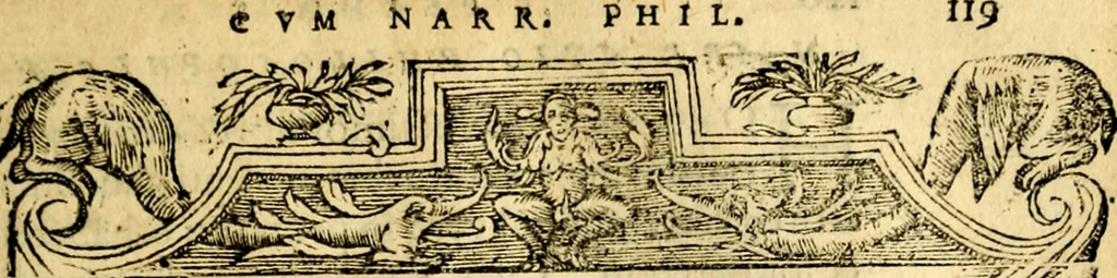 An illustration from Petri Costalij Pegma, : cum narrationibus philosophicis, 1555, leaf 140