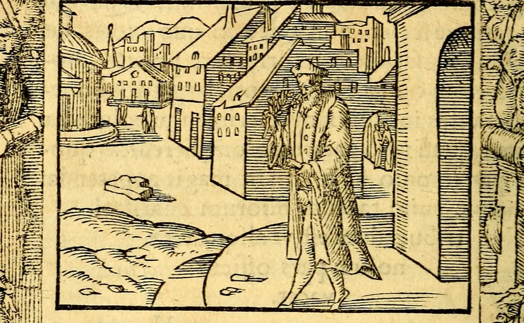 An illustration from Petri Costalij Pegma, : cum narrationibus philosophicis, 1555, leaf 143