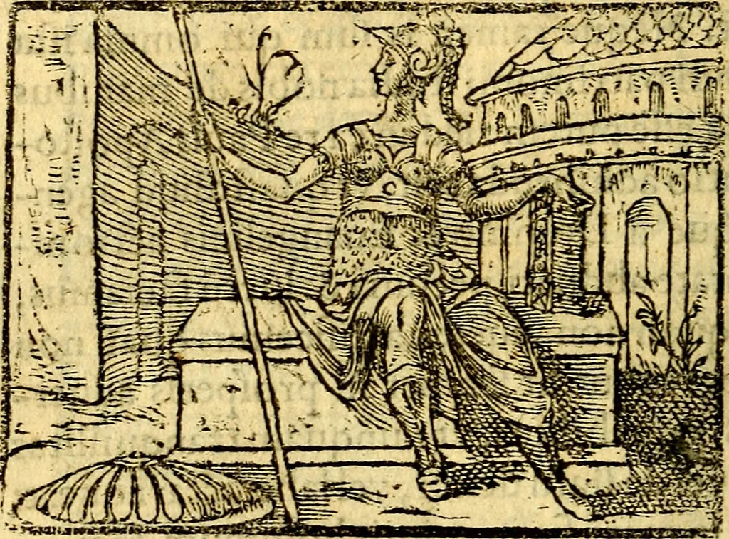 An illustration from Petri Costalij Pegma, : cum narrationibus philosophicis, 1555, leaf 153