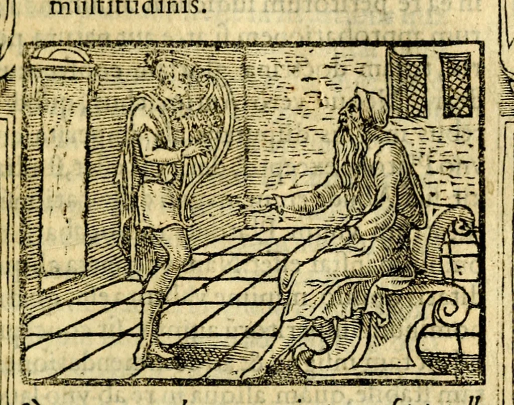 An illustration from Petri Costalij Pegma, : cum narrationibus philosophicis, 1555, leaf 156