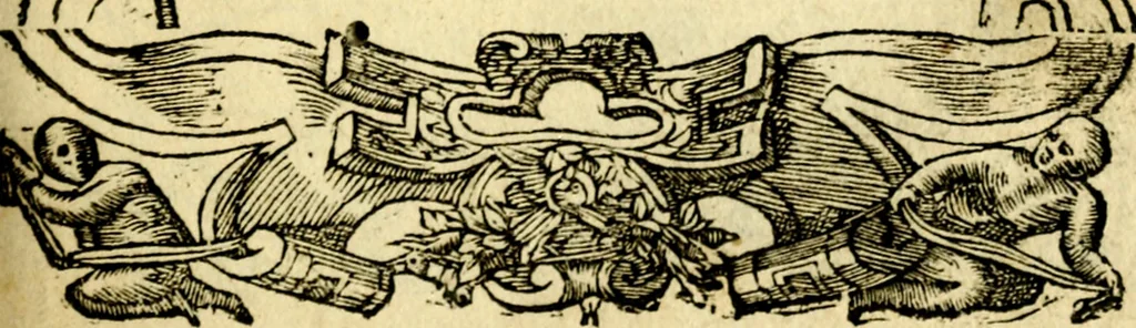 An illustration from Petri Costalij Pegma, : cum narrationibus philosophicis, 1555, leaf 170