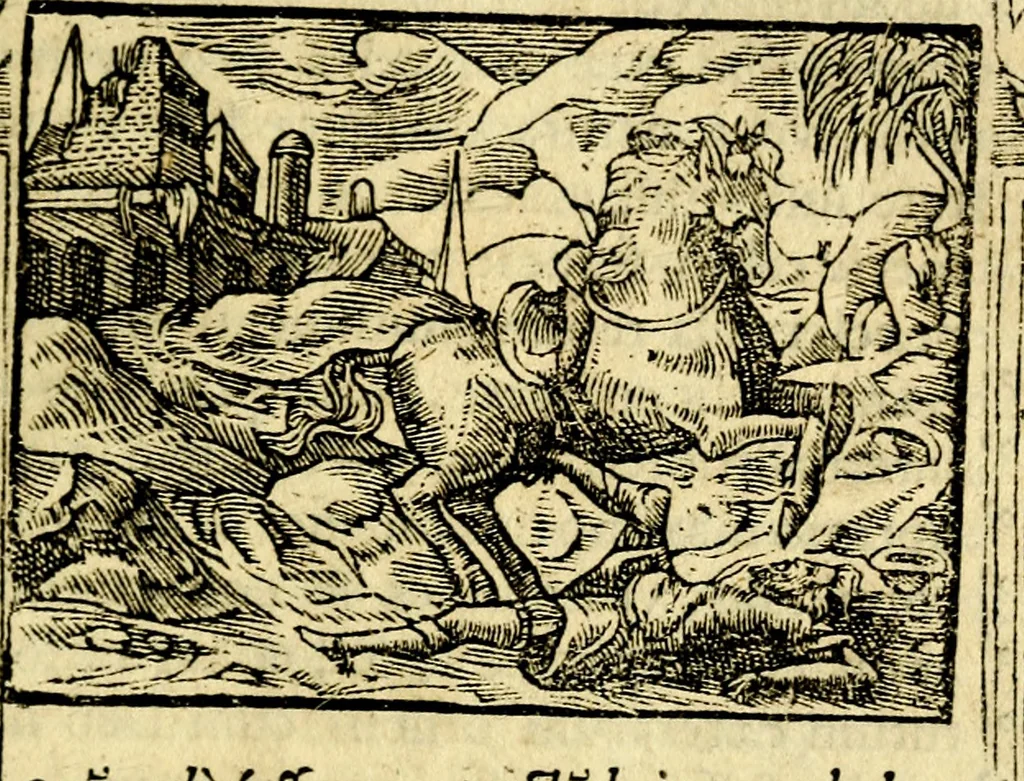 An illustration from Petri Costalij Pegma, : cum narrationibus philosophicis, 1555, leaf 178