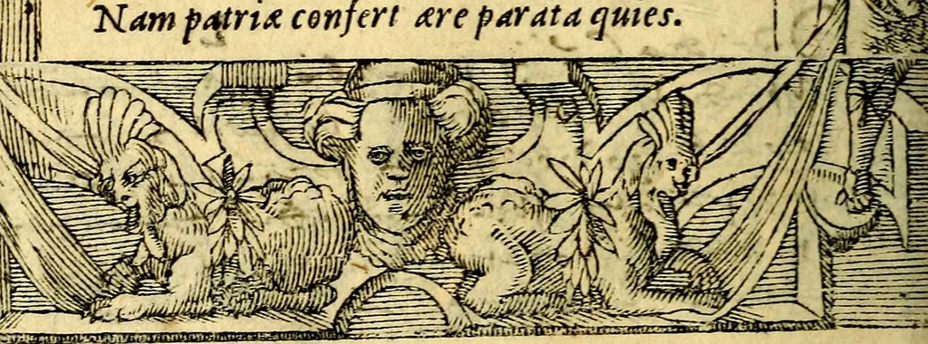 An illustration from Petri Costalij Pegma, : cum narrationibus philosophicis, 1555, leaf 183