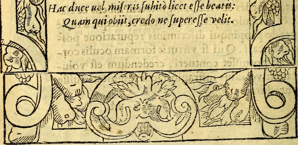 An illustration from Petri Costalij Pegma, : cum narrationibus philosophicis, 1555, leaf 199
