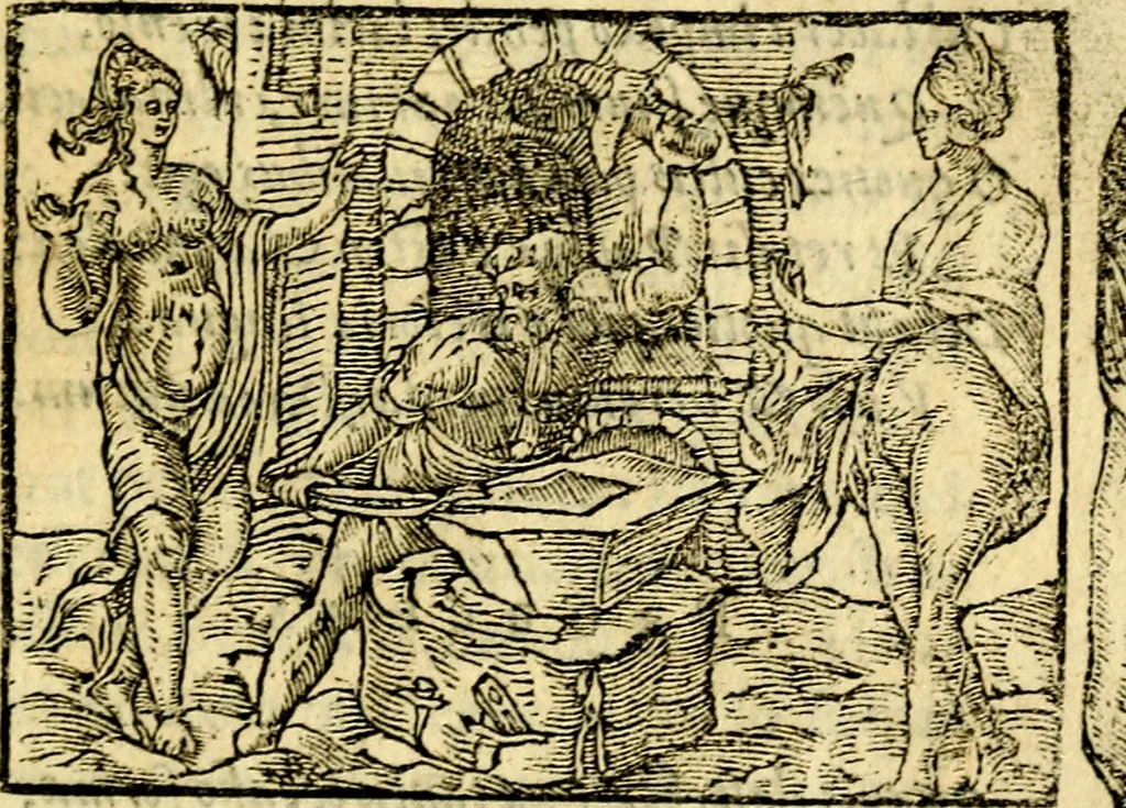 An illustration from Petri Costalij Pegma, : cum narrationibus philosophicis, 1555, leaf 204