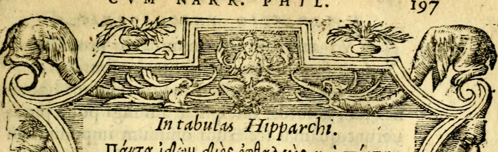 An illustration from Petri Costalij Pegma, : cum narrationibus philosophicis, 1555, leaf 218
