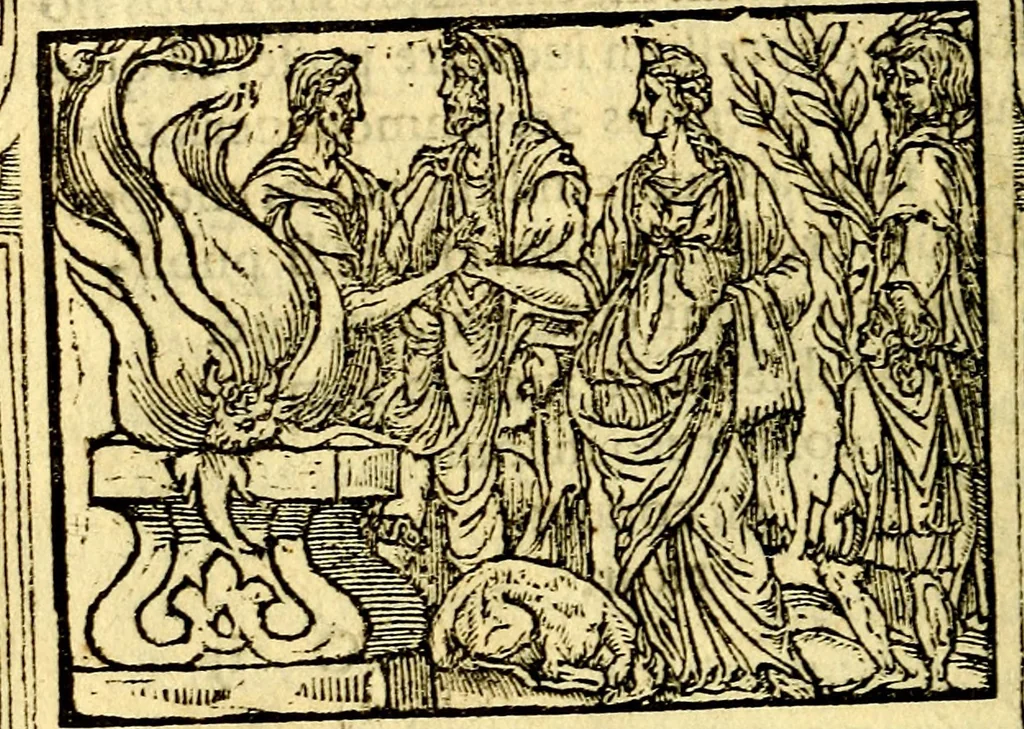 An illustration from Petri Costalij Pegma, : cum narrationibus philosophicis, 1555, leaf 233