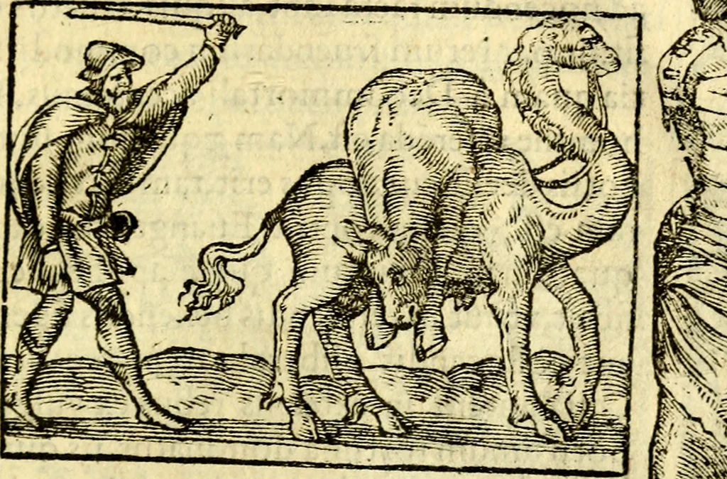 An illustration from Petri Costalij Pegma, : cum narrationibus philosophicis, 1555, leaf 344