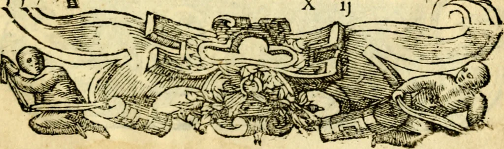 An illustration from Petri Costalij Pegma, : cum narrationibus philosophicis, 1555, leaf 344
