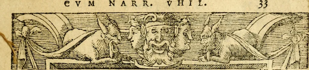 An illustration from Petri Costalij Pegma, : cum narrationibus philosophicis, 1555, leaf 54
