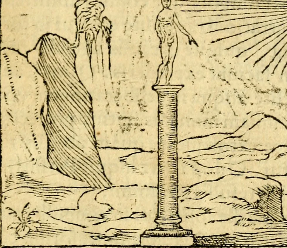 An illustration from Petri Costalij Pegma, : cum narrationibus philosophicis, 1555, leaf 54