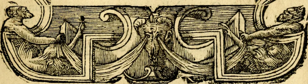 An illustration from Petri Costalij Pegma, : cum narrationibus philosophicis, 1555, leaf 58