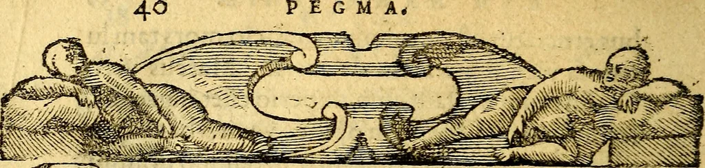 An illustration from Petri Costalij Pegma, : cum narrationibus philosophicis, 1555, leaf 61