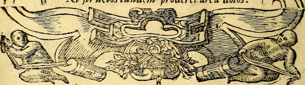An illustration from Petri Costalij Pegma, : cum narrationibus philosophicis, 1555, leaf 61