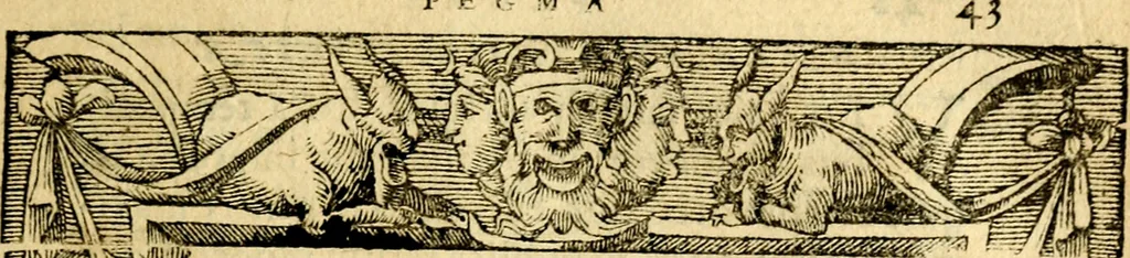 An illustration from Petri Costalij Pegma, : cum narrationibus philosophicis, 1555, leaf 64