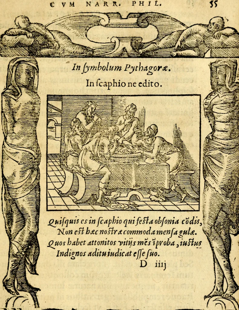 An illustration from Petri Costalij Pegma, : cum narrationibus philosophicis, 1555, leaf 76