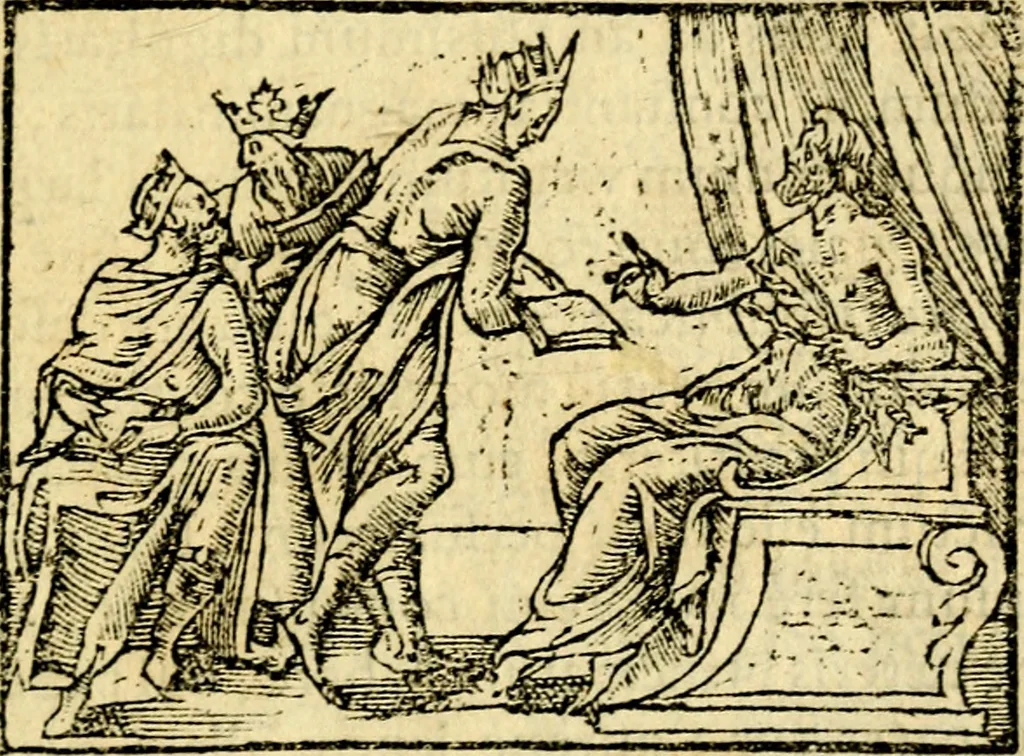 An illustration from Petri Costalij Pegma, : cum narrationibus philosophicis, 1555, leaf 86