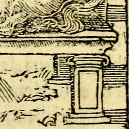 An illustration from Petri Costalij Pegma, : cum narrationibus philosophicis, 1555, leaf 90