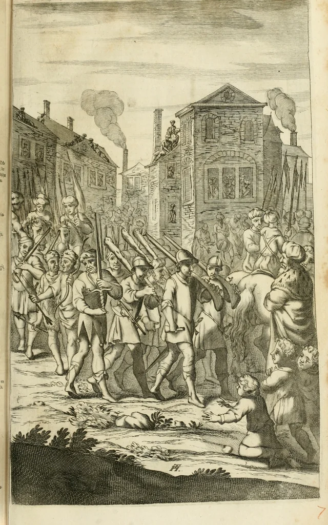 An illustration from Petri della Valle, eines vornehmen Römischen patritii, Reiss-Beschreibung in unterschiedliche Theile der Welt : nemlich in Türckey, Egypten, Palestina, Persien, Ost-Indien, und andere weit entlegene Landschafften, samt einer aussführlichen Erzehlung aller Denck- und Merckwürdigster Sachen, so darinnen zu finden und anzutreffen ..., 1674, leaf 100