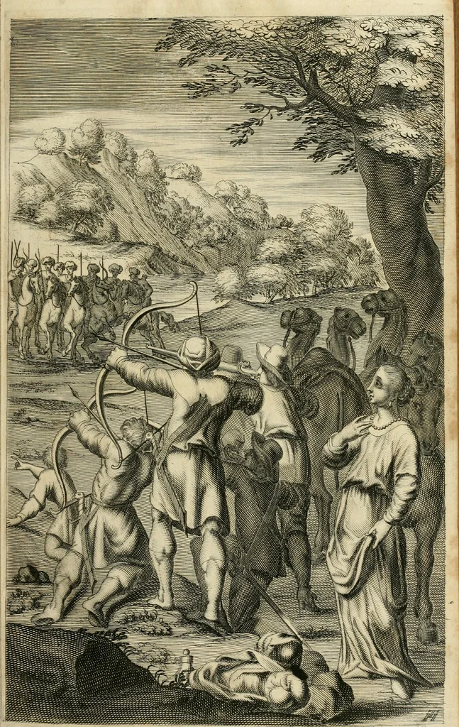 An illustration from Petri della Valle, eines vornehmen Römischen patritii, Reiss-Beschreibung in unterschiedliche Theile der Welt : nemlich in Türckey, Egypten, Palestina, Persien, Ost-Indien, und andere weit entlegene Landschafften, samt einer aussführlichen Erzehlung aller Denck- und Merckwürdigster Sachen, so darinnen zu finden und anzutreffen ..., 1674, leaf 144