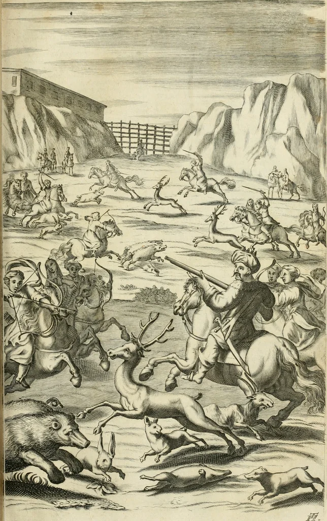 An illustration from Petri della Valle, eines vornehmen Römischen patritii, Reiss-Beschreibung in unterschiedliche Theile der Welt : nemlich in Türckey, Egypten, Palestina, Persien, Ost-Indien, und andere weit entlegene Landschafften, samt einer aussführlichen Erzehlung aller Denck- und Merckwürdigster Sachen, so darinnen zu finden und anzutreffen ..., 1674, leaf 430