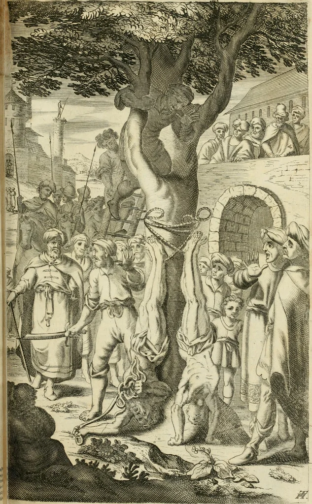 An illustration from Petri della Valle, eines vornehmen Römischen patritii, Reiss-Beschreibung in unterschiedliche Theile der Welt : nemlich in Türckey, Egypten, Palestina, Persien, Ost-Indien, und andere weit entlegene Landschafften, samt einer aussführlichen Erzehlung aller Denck- und Merckwürdigster Sachen, so darinnen zu finden und anzutreffen ..., 1674, leaf 486
