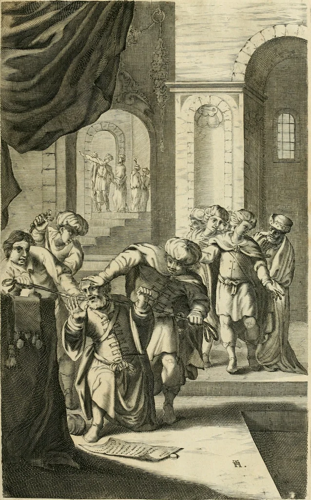 An illustration from Petri della Valle, eines vornehmen Römischen patritii, Reiss-Beschreibung in unterschiedliche Theile der Welt : nemlich in Türckey, Egypten, Palestina, Persien, Ost-Indien, und andere weit entlegene Landschafften, samt einer aussführlichen Erzehlung aller Denck- und Merckwürdigster Sachen, so darinnen zu finden und anzutreffen ..., 1674, leaf 66