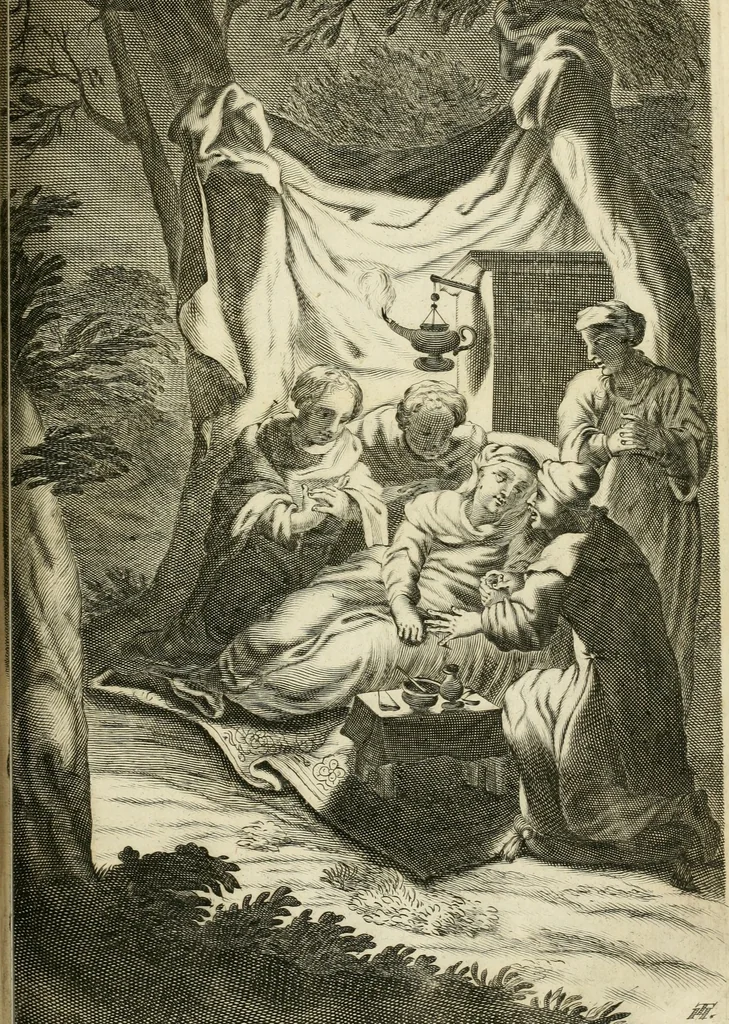 An illustration from Petri della Valle, eines vornehmen Römischen patritii, Reiss-Beschreibung in unterschiedliche Theile der Welt : nemlich in Türckey, Egypten, Palestina, Persien, Ost-Indien, und andere weit entlegene Landschafften, samt einer aussführlichen Erzehlung aller Denck- und Merckwürdigster Sachen, so darinnen zu finden und anzutreffen ..., 1674, leaf 718